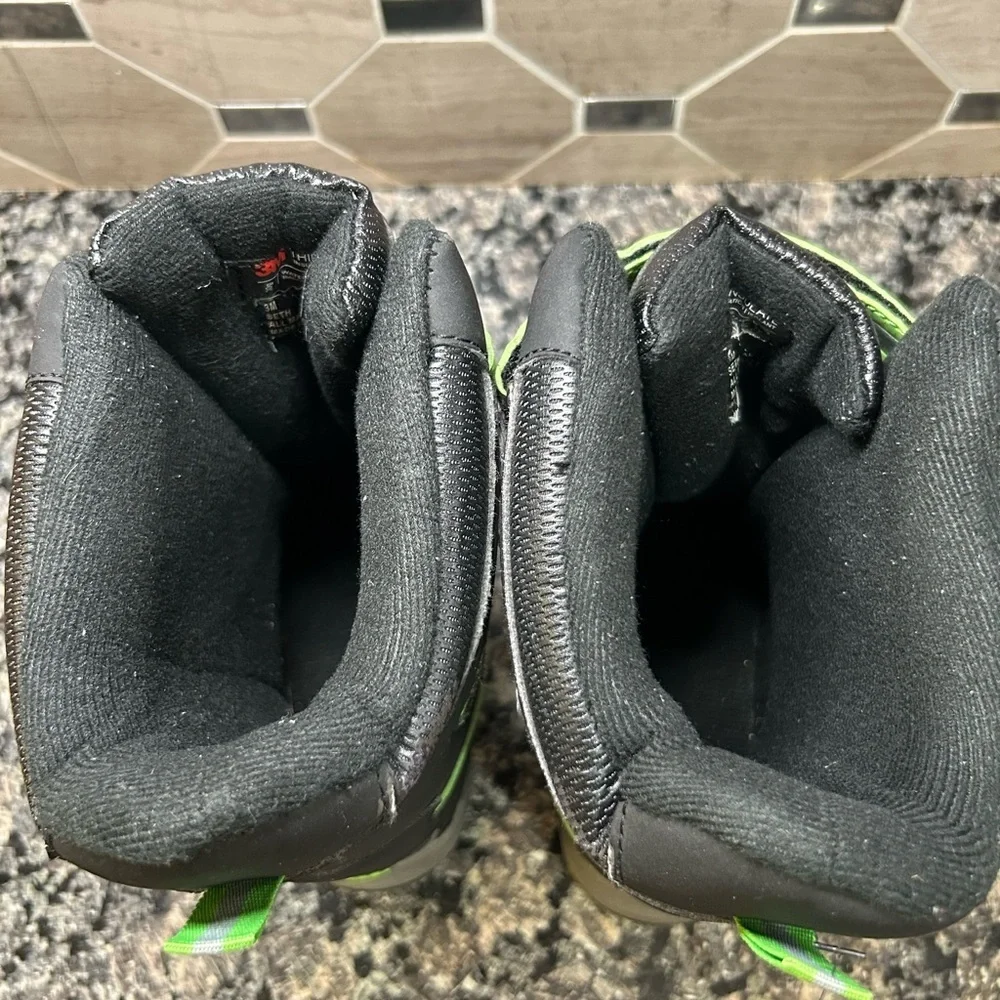 Totes Kids Winter Snow Boots Thinsulate Waterproof Black Green Size 3M